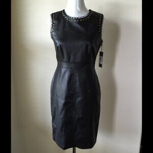 Karl Lagerfeld Black Leather Dress Size 12